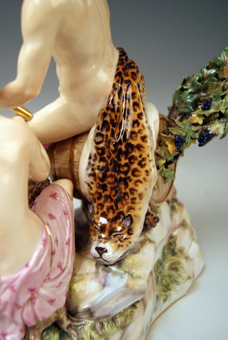 マイセン MEISSEN 邁森 GRUPPE BACCHUS NYMPHE GEFLÜGELTER PUTTO SATYR NR: C35X UM 1860