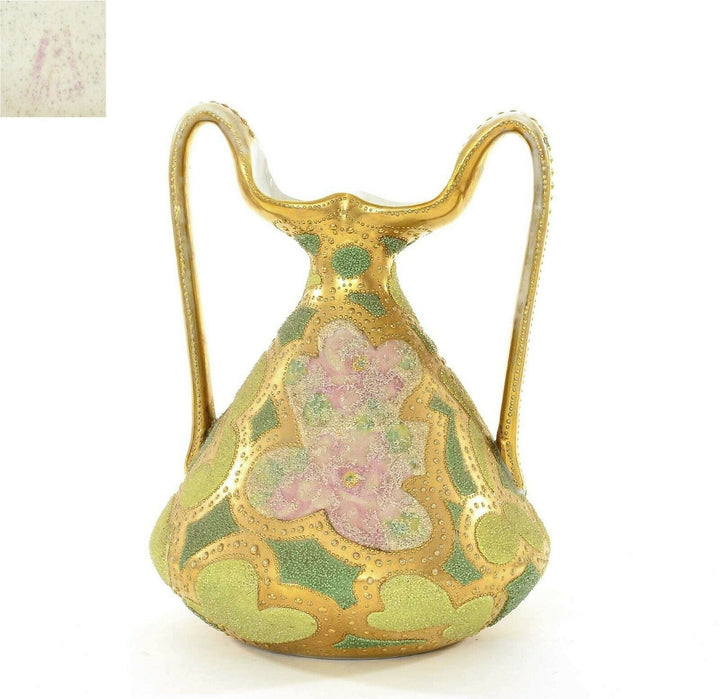 オールドノリタケ　コラレン　フラワーモチーフの花瓶