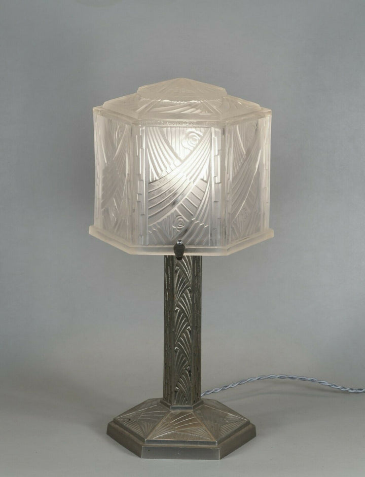 HETTIER & VINCENT : RARE FRENCH ART DECO LAMP 1930 ..... des hanots France 1925