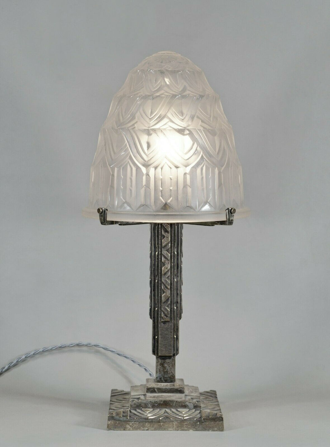 PIERRE MAYNADIER : large French 1930 art deco lamp ..... daum muller era France