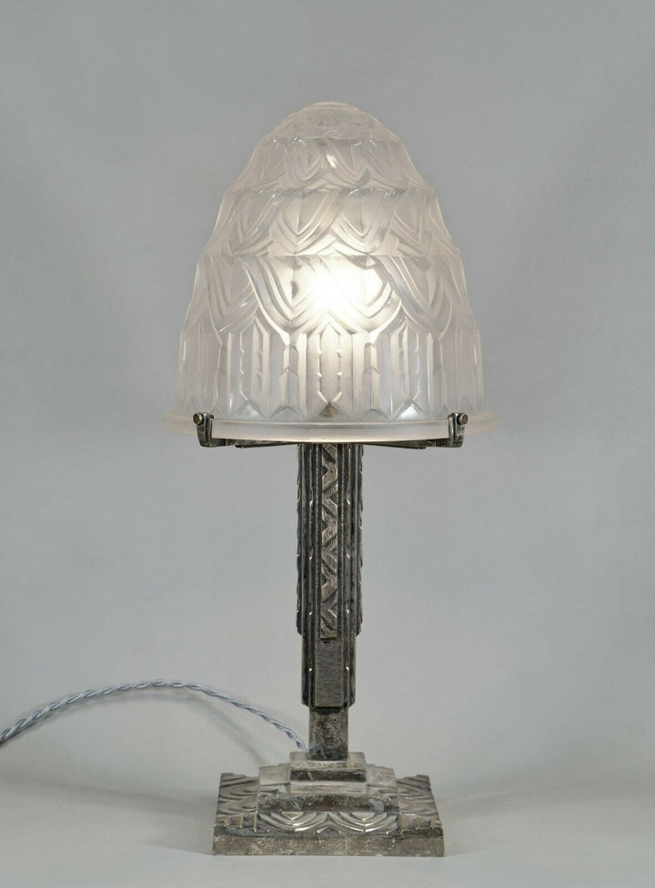 PIERRE MAYNADIER : large French 1930 art deco lamp ..... daum muller era France