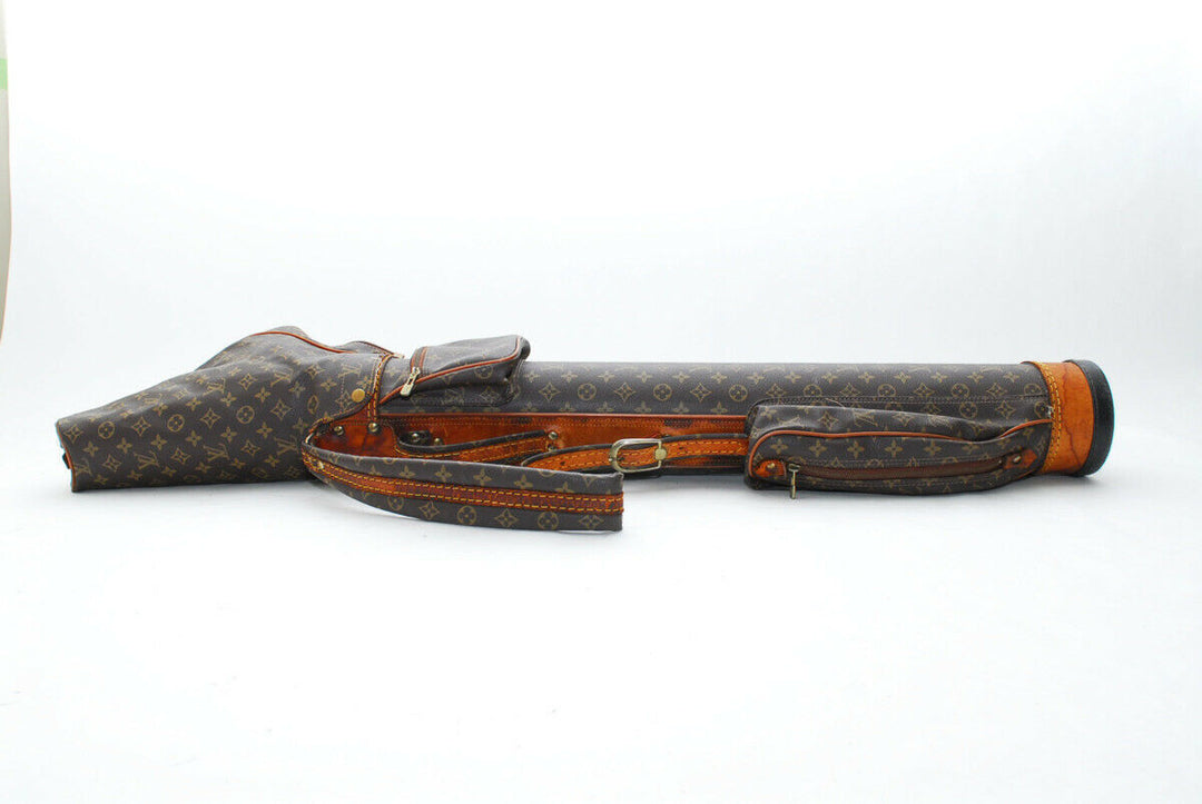AUTH LOUIS VUITTON GOLF CLUB BAG MONOGRAM LEATHER VINTAGE