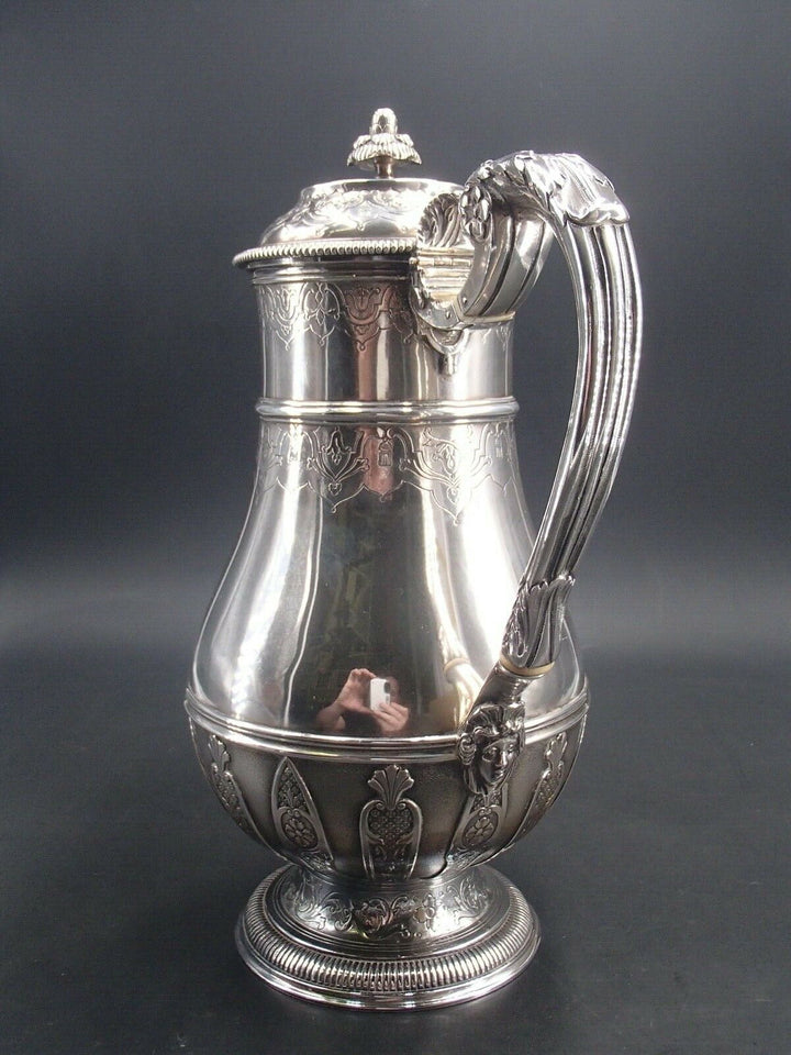 CARDEILHAC RARE CAFETIERE EN ARGENT MASSIF POINCON MINERVE DECOR REGENCE