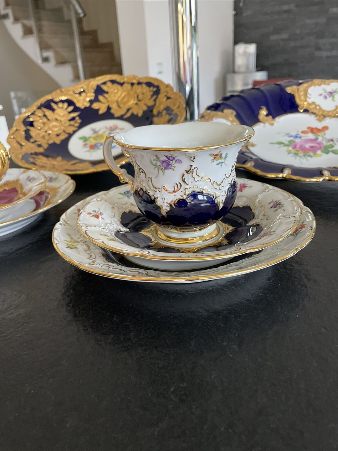 マイセン　モカセット　Bフォーム　2級品