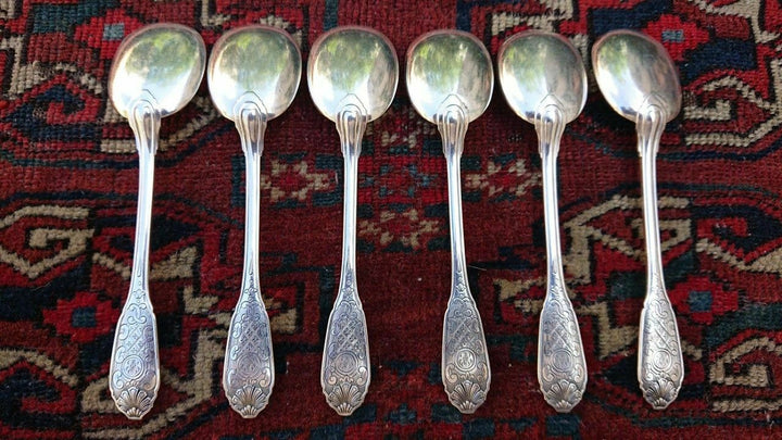 CHRISTOFLE CARDEILHAC STERLING SILVER ICE CREAM SPOONS SET OF SIX