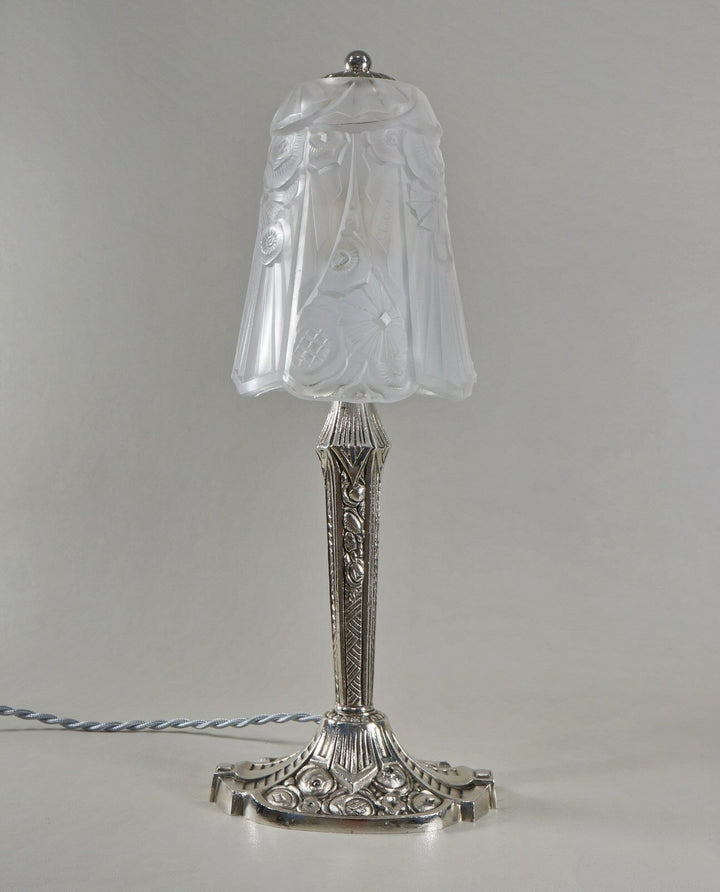 J.GAUTHIER : French 1930 art deco lamp signed J.Robert . EJG muller era