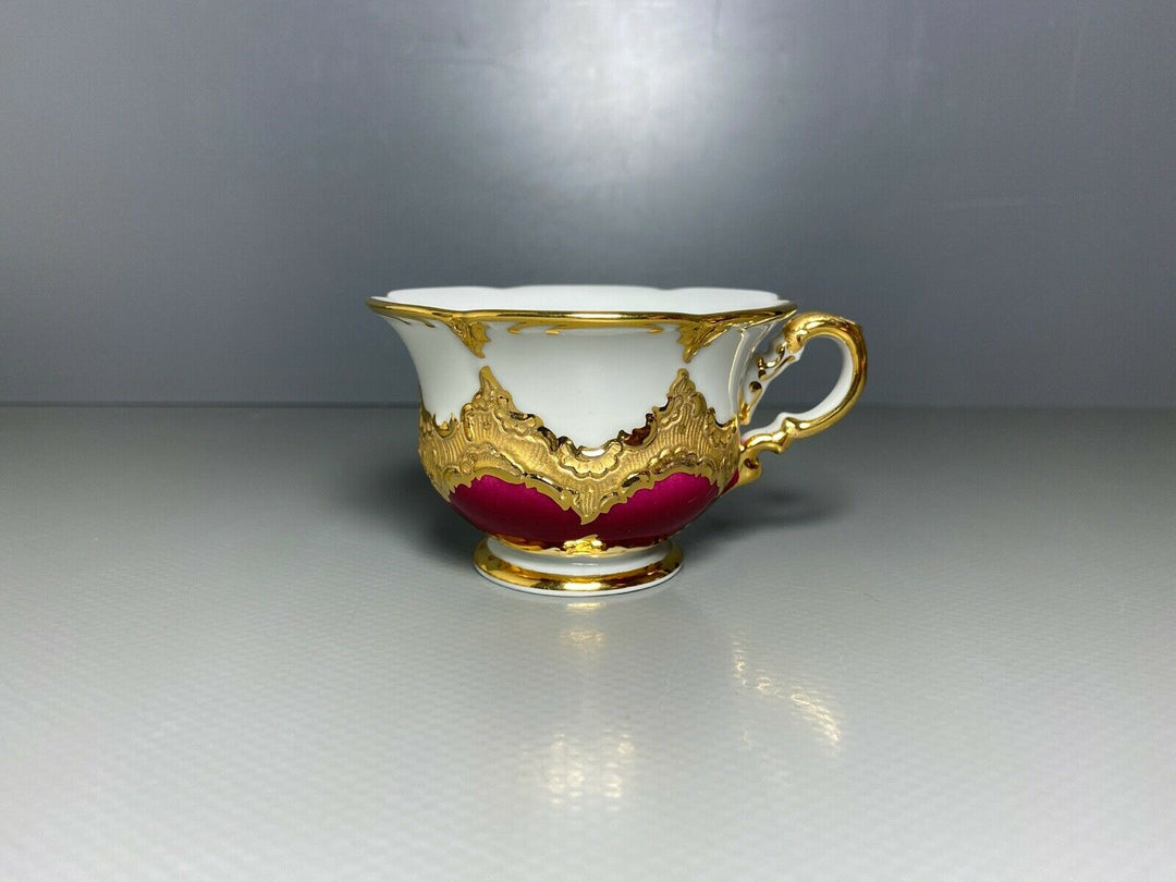 MEISSEN MOKKA GEDECK 2-TLG TASSE UT B-FORM WEINROT ROT BORDEAUX VIEL GOLD Nr.3