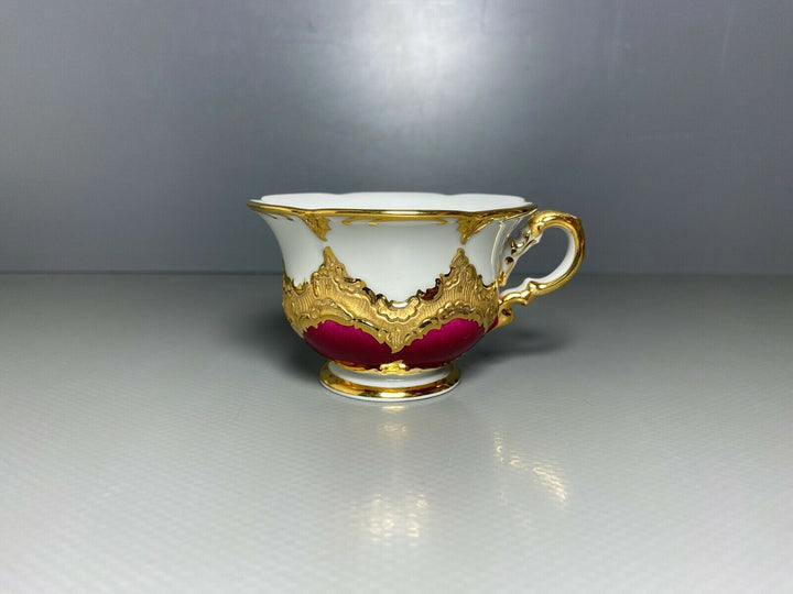MEISSEN MOKKA GEDECK 2-TLG TASSE UT B-FORM WEINROT ROT BORDEAUX VIEL GOLD Nr.3