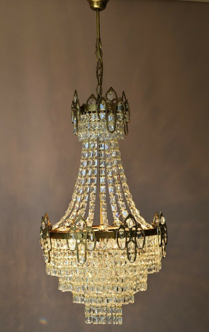Oriental French Empire Crystal Chandelier Antique Vintage Lighting Pendant Lamp
