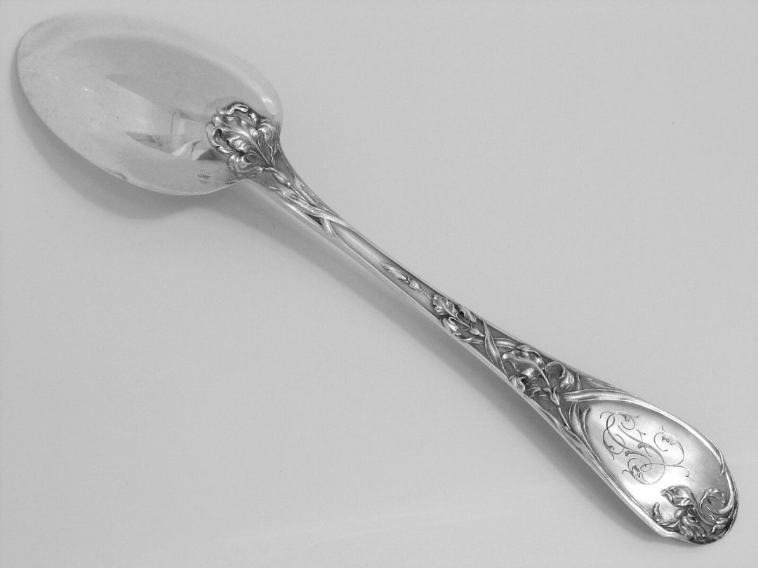 Puiforcat French Sterling Silver Dinner Flatware Set 25 pc Iris w/box