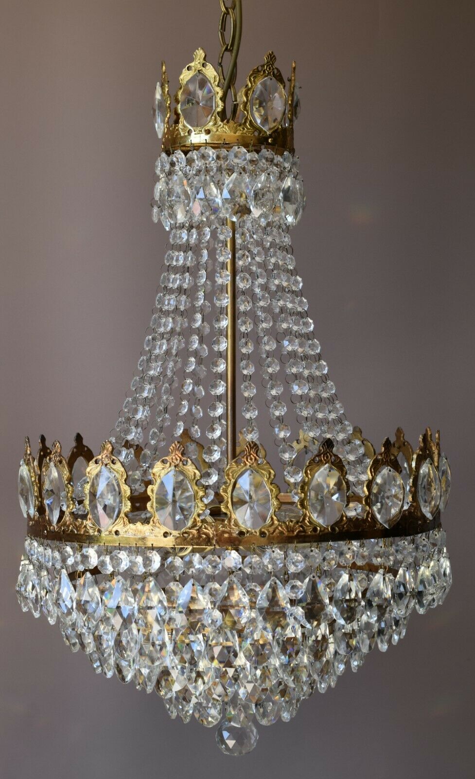 French Empire Chandelier, Antique Style Vintage Lighting, Light Lamp Pendant