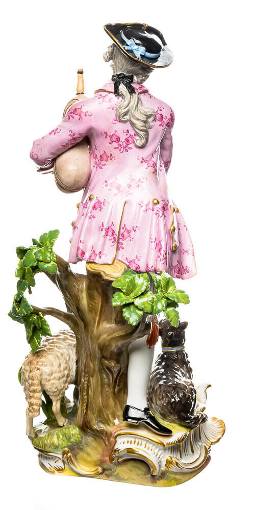 マイセン人形　バグパイプを抱える羊飼い J.J. ケンドラー作 一級品 1850-1924年 25,5cm