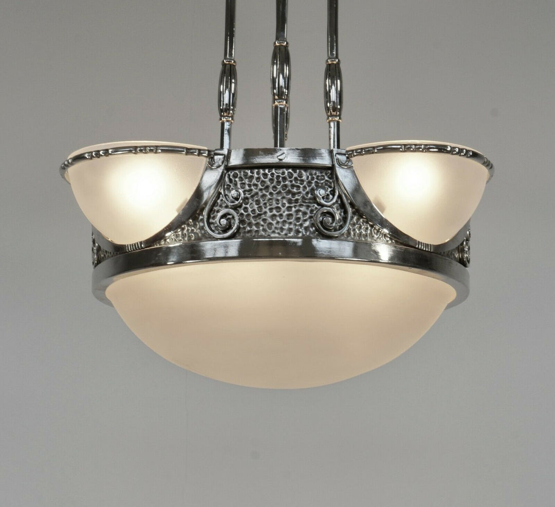RARE FRENCH 1930 ART DECO CHANDELIER ......... lamp muller degue daum era France
