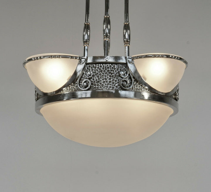 RARE FRENCH 1930 ART DECO CHANDELIER ......... lamp muller degue daum era France