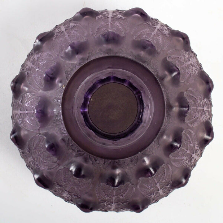 Vase Fougères René Lalique Améthyste R.Lalique Amethyst Purple Glass Ferns