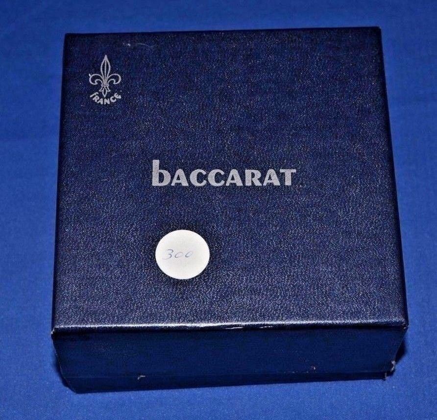 Baccarat Francia Vetro Cristallo Fermacarte 1971 Floreale 8.3cm Figurina W/ Box