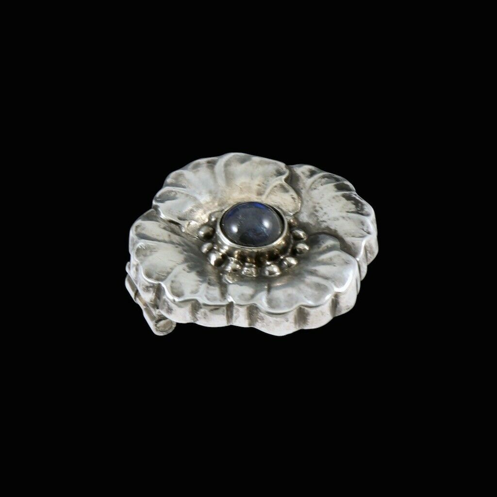 ジョージジェンセン　スターリングシルバー　 ラブラドライトのブローチ　#189A　1933-44年代の刻印