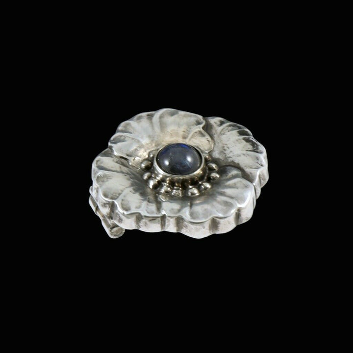 ジョージジェンセン　スターリングシルバー　 ラブラドライトのブローチ　#189A　1933-44年代の刻印