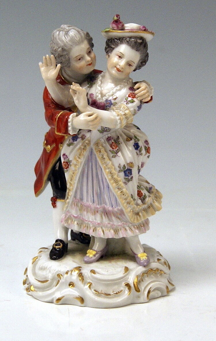 MEISSEN FIGUR GRUPPE TANZENDES PAAR GALLANT PAIR AUGUST RINGLER MNR:O141 UM 1890