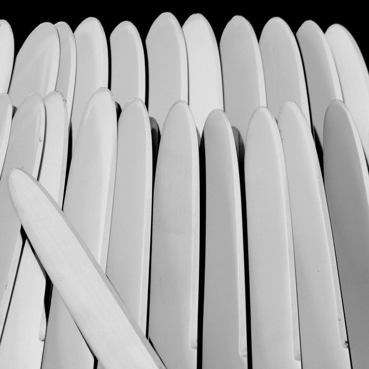 Puiforcat French Sterling Silver Dinner Dessert Knife Set 24 Pc, box, Shell