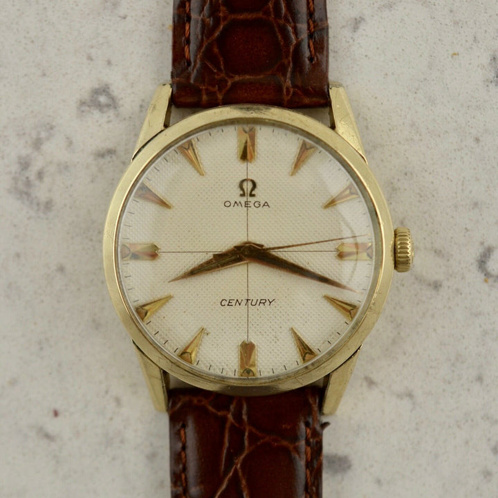 C.1956 ビンテージ オメガ センチュリー ワッフルダイアル腕時計 cal.Ω 283 10カラットイエローゴールドフィルド