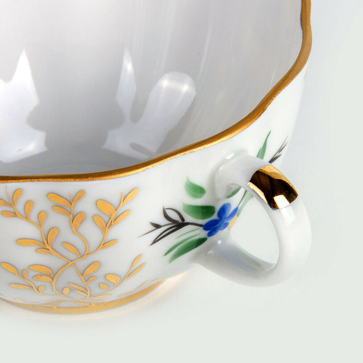 Golden Grass Teacup w/ Saucer by Imperial Porcelain Russian Lomonosov LFZ IFZ
