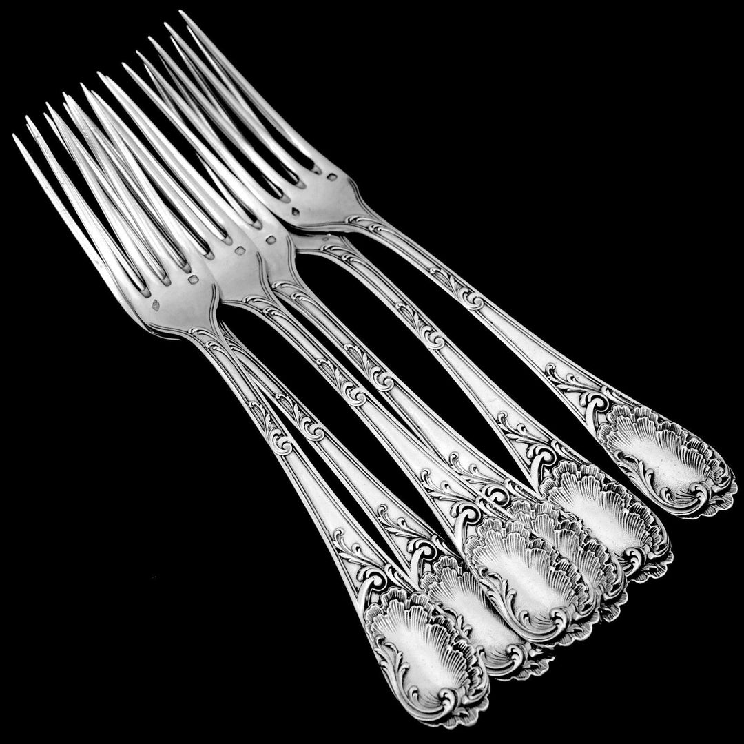 Puiforcat French Sterling Silver Dessert Entremet Flatware Set 12 Pc