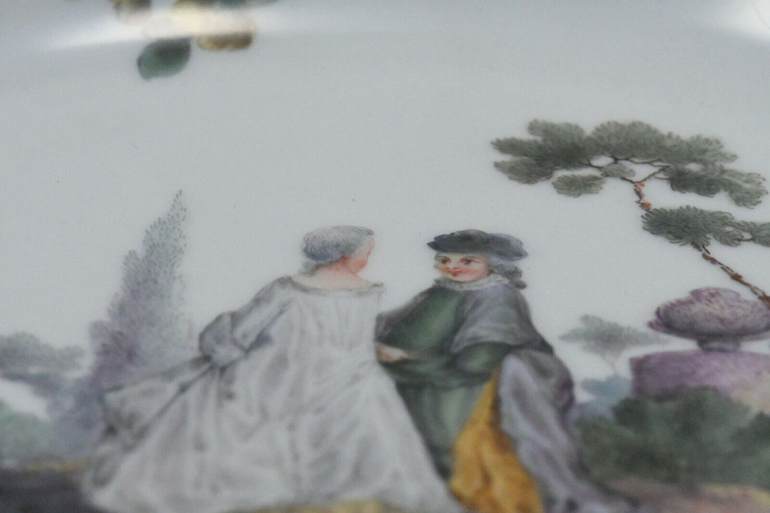 MEISSEN Watteau Szene Teller マイセン、 麥森 Knaufzeit um 1860 - 1880 plate Figuren