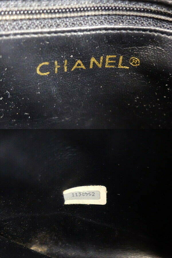 AUTH CHANEL BLACK CLASSIC LAMBSKIN TOTE SHOULDER BAG