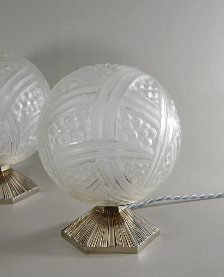 エティエ・ヴァンソン　ペアのフランス製アールデコランプ　1930年