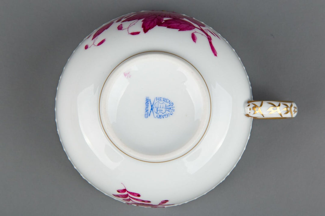 ヘレンド　アポニーピンク　カップ＆ソーサー　6客セット