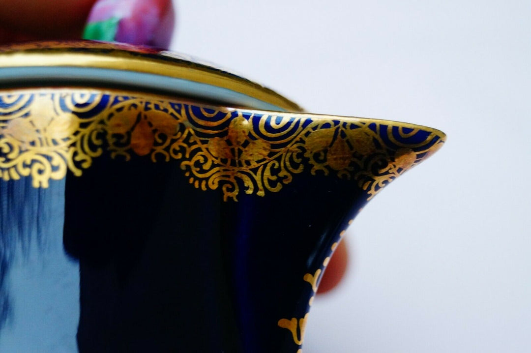 Meissen handpainted antique blue cobalt pot Dresden