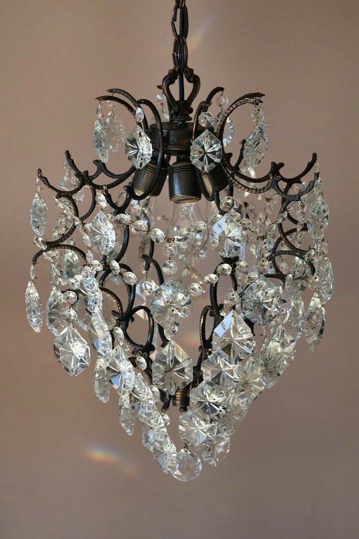 Antique/ Vintage Brass Chandelier, Ceiling lighting Wedding Bridal Pendant Lamp