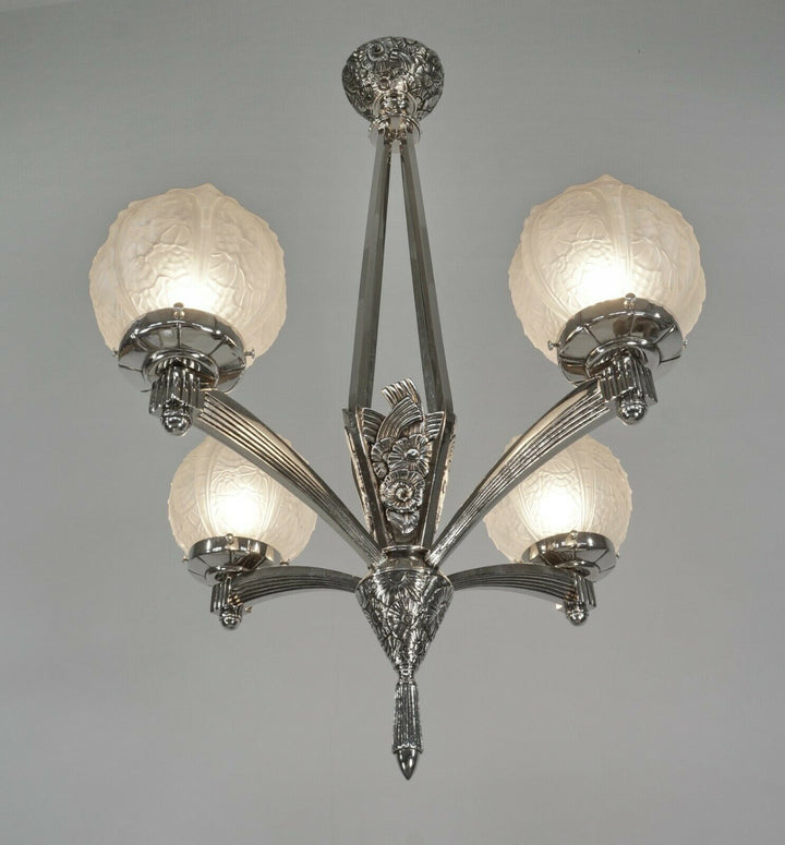 VANDAMME : FRENCH 1930 ART DECO CHANDELIER .......... lamp muller degue daum era