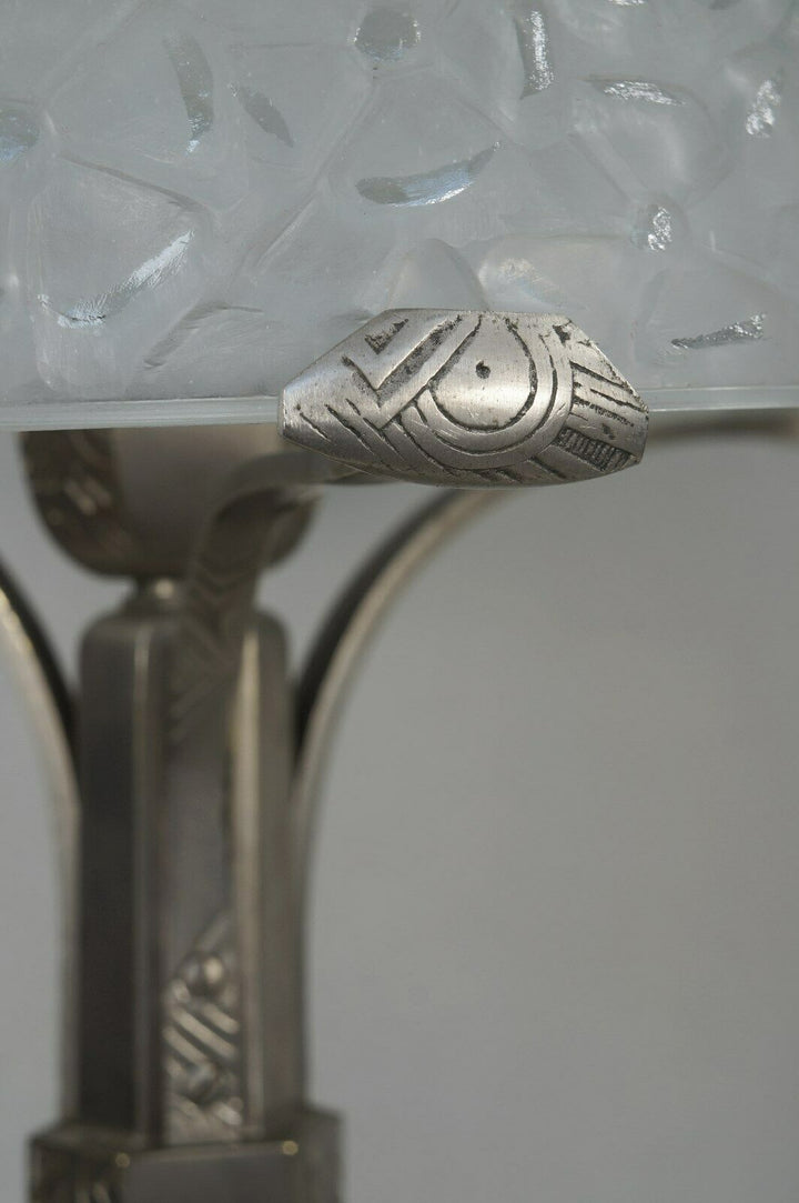 LARGE FRENCH ART DECO LAMP BY NICOLAS GILLEN . muller degué daum era 1930 France