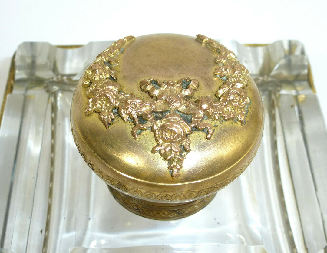 Inkwell Um 1860-1880 France Baccarat Crystal Glass