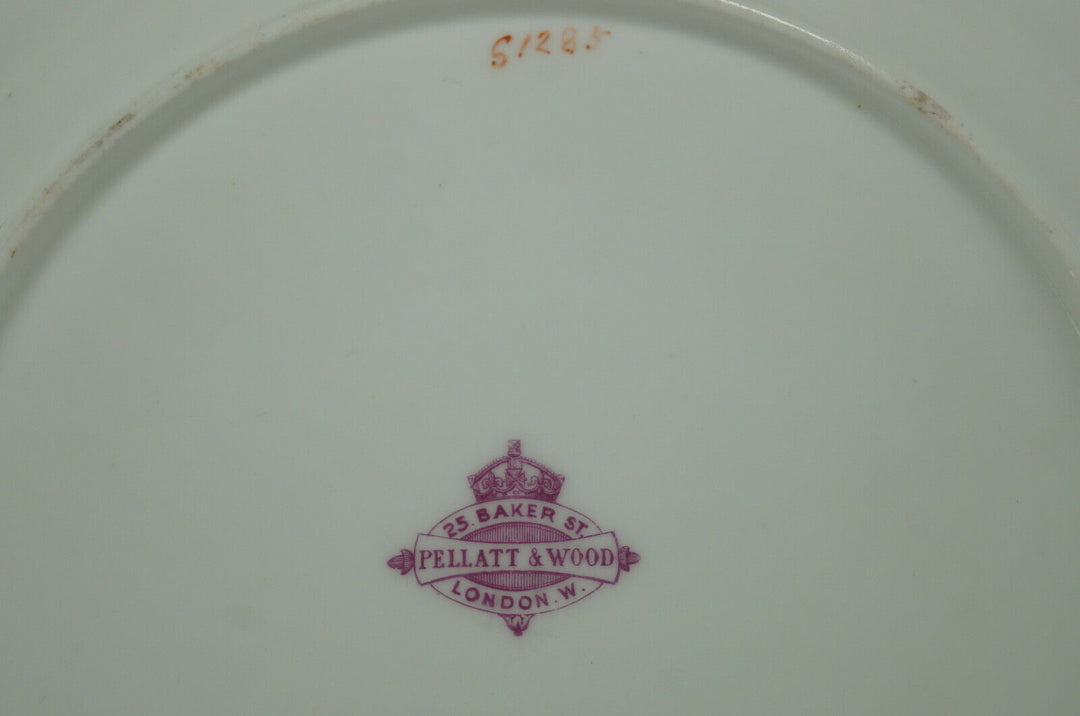Minton Hand Painted Cherubs Armorial Monogram Turquoise Floral & Gold Plate A