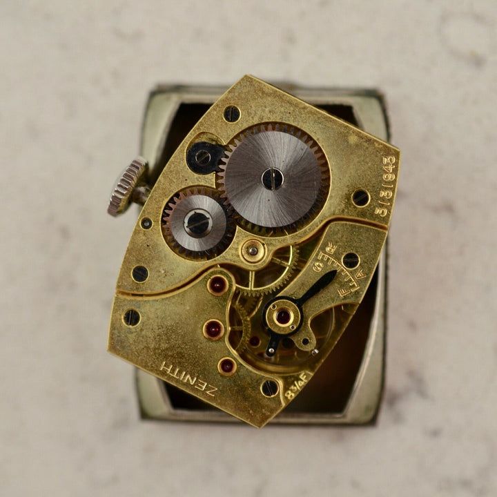 C.1930 Vintage Zenith Curvex Tank watch Breguet dial cal. 8 3/4 in steel