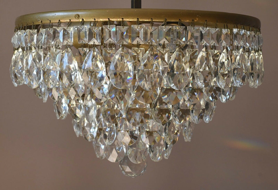 Flush Antique French Vintage Crystal Chandelier Pendant Ceiling Hallway Lighting