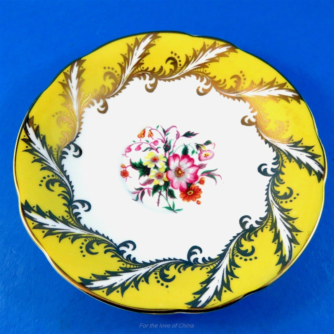 パラゴン　ブライトイエローボーダー＆フラワー　カップ&ソーサー