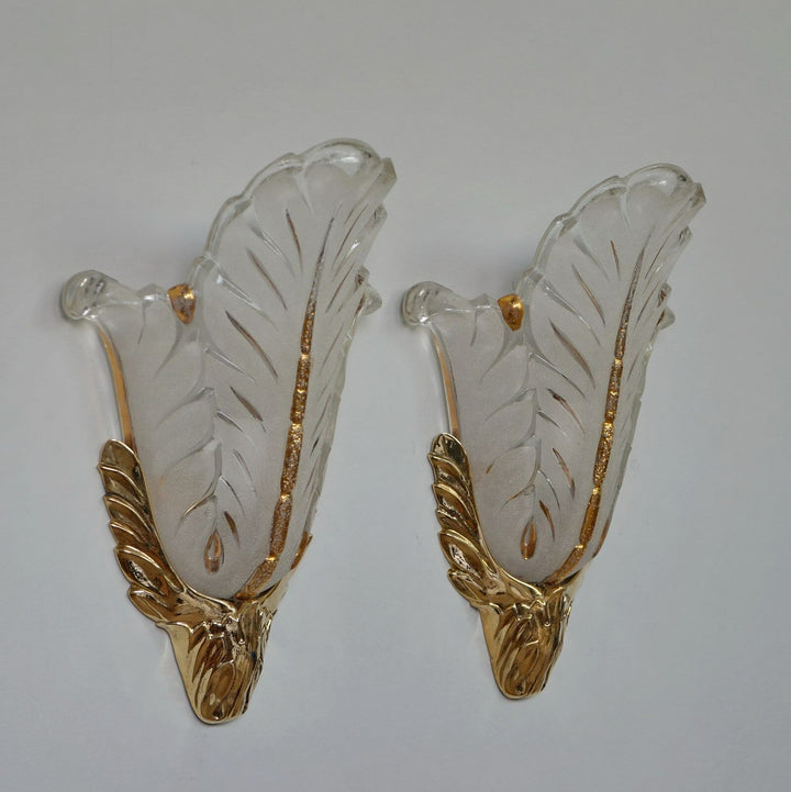 Gauthier EJG EZAN : PAIR OF FRENCH ART DECO WALL SCONCES .. lamp 1930 muller era