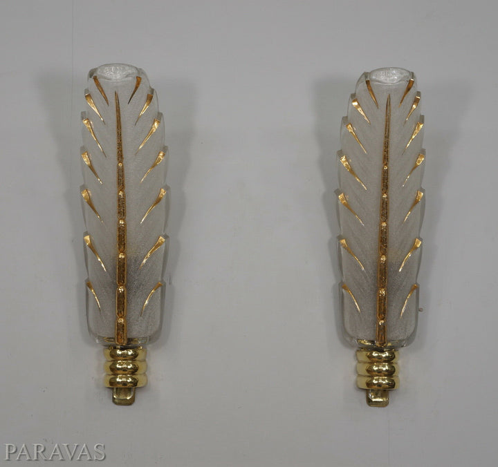 PETITOT : PAIR OF FRENCH ART DECO WALL SCONCES . lights Ezan EJG lamp 1930