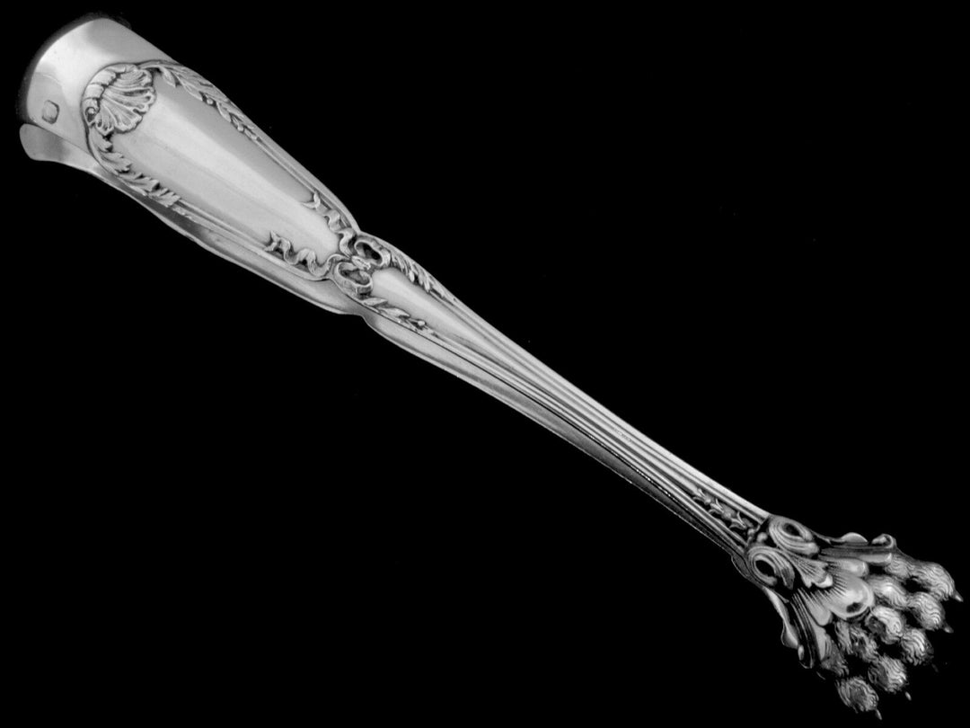Puiforcat Antique French All Sterling Silver Sugar Tongs Pompadour