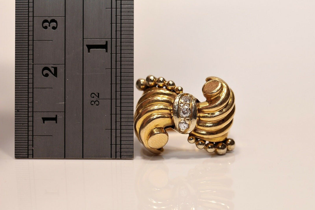 アンティーク 18K ナチュラルダイヤモンドのフラワースタイルリング