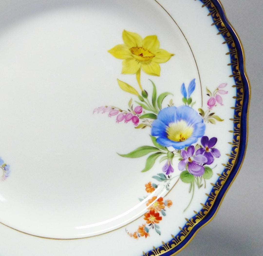 (G6111) Meissen Teller, bunte Blumenmalerei, A-Kante, 1.Wahl, D =17.5 cm
