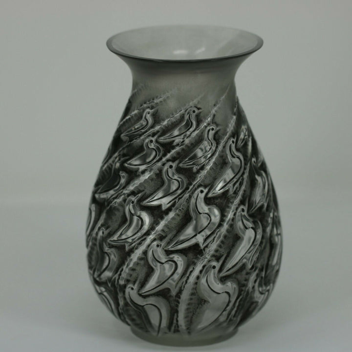 ルネ・ラリックの透明フロストガラス花瓶「カナール」