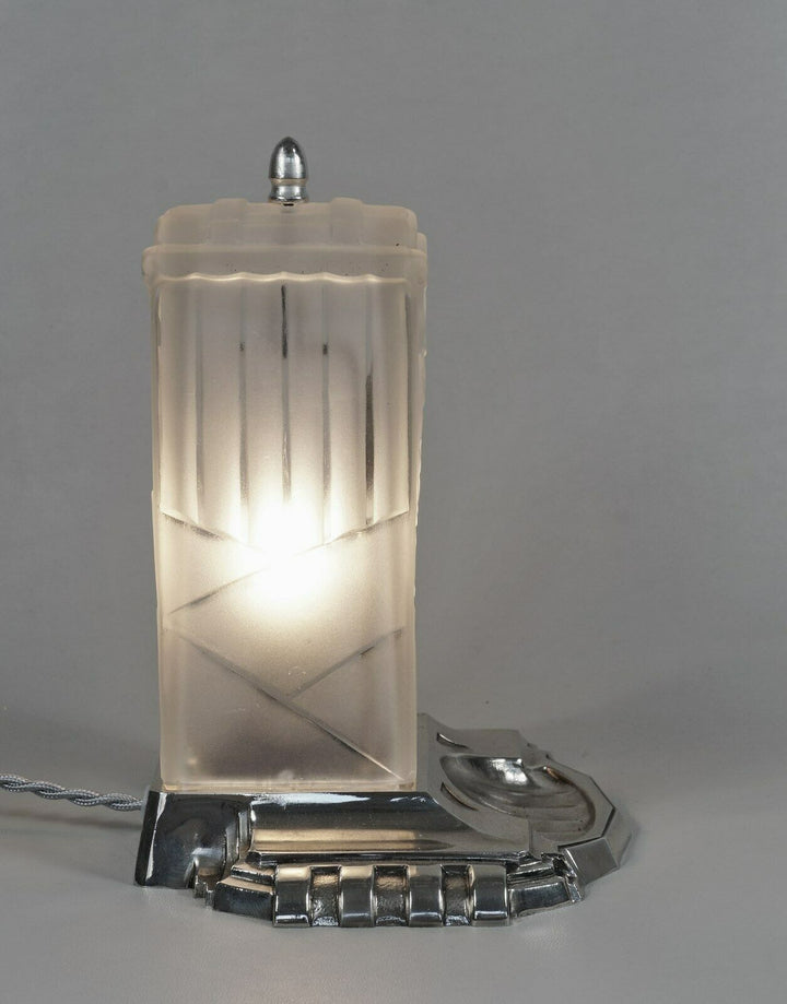 LÉON HUGUE : FRENCH 1930 ART DECO LAMP ......... degué daum era France veilleuse