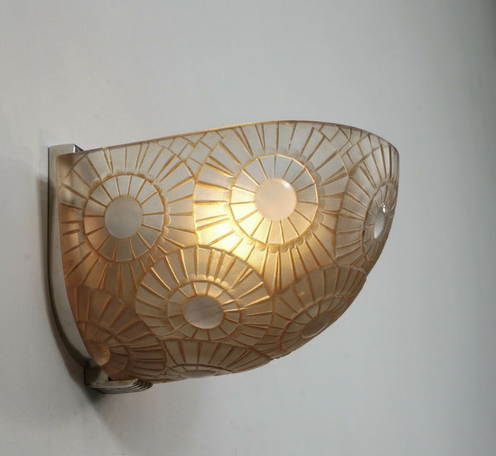 SIMONET FRERES : a pair exceptional French 1930 art deco wall sconces ... France