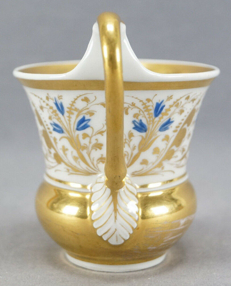KPM Berlin Hand Painted Blue & Gold Floral Scrollwork Empire Form Cup C. 1820-40