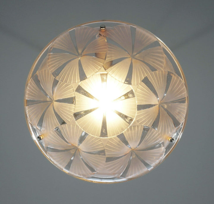 HUBENS & DEGUÉ : FRENCH 1930 ART DECO PENDANT . chandelier 1925 lamp muller era